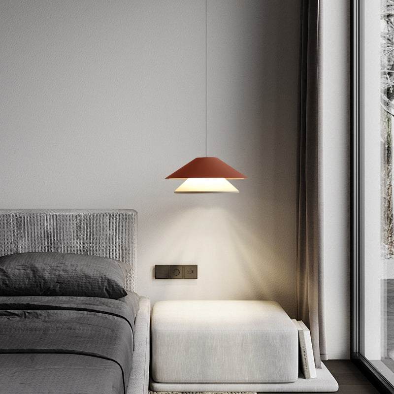 مصباح LED دائري مزدوج قابل للرفع من الألومنيوم لغرفة النوم بتصميم عصري لغرفة النوم 