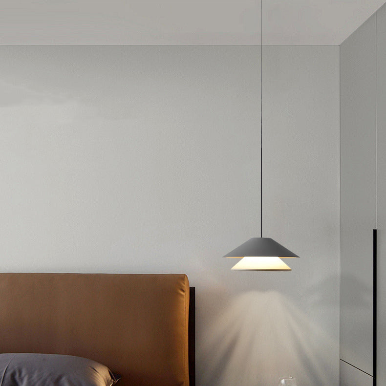 مصباح LED دائري مزدوج قابل للرفع من الألومنيوم لغرفة النوم بتصميم عصري لغرفة النوم 