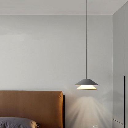 مصباح LED دائري مزدوج قابل للرفع من الألومنيوم لغرفة النوم بتصميم عصري لغرفة النوم 