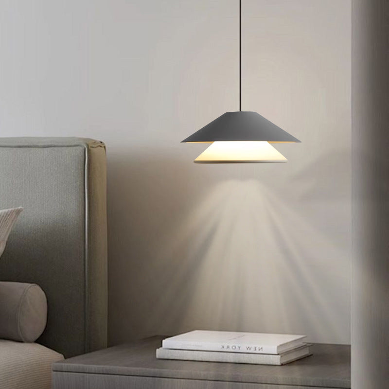 مصباح LED دائري مزدوج قابل للرفع من الألومنيوم لغرفة النوم بتصميم عصري لغرفة النوم 