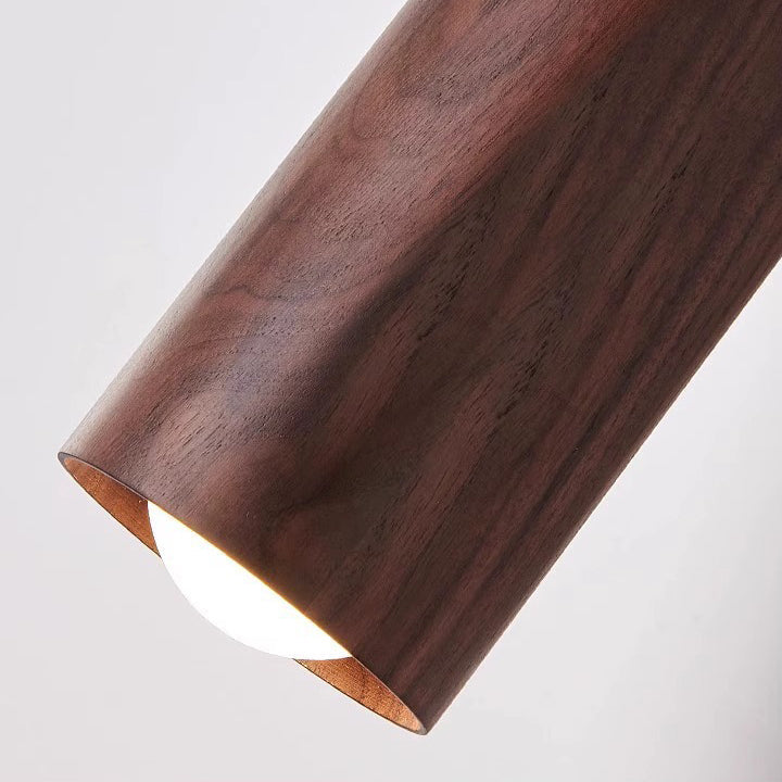 مصباح حائط LED بتصميم أسطواني دائري عصري بسيط مصنوع من النحاس والخشب لغرفة النوم 