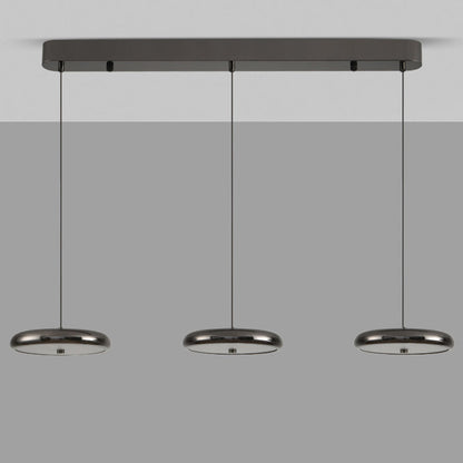Contemporary Nordic Round Frisbee Shape Hardware Acrylic LED Island Light Chandelier For Dining Room