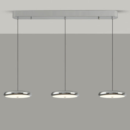 Contemporary Nordic Round Frisbee Shape Hardware Acrylic LED Island Light Chandelier For Dining Room