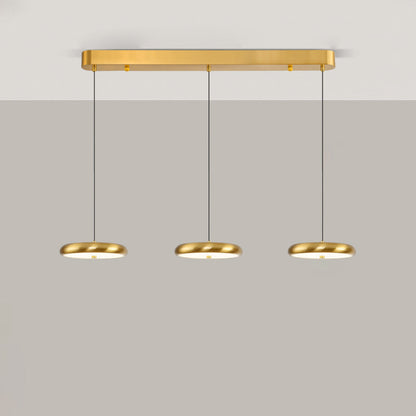 Contemporary Nordic Round Frisbee Shape Hardware Acrylic LED Island Light Chandelier For Dining Room