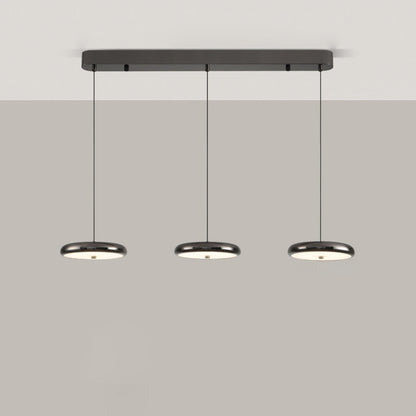 Contemporary Nordic Round Frisbee Shape Hardware Acrylic LED Island Light Chandelier For Dining Room
