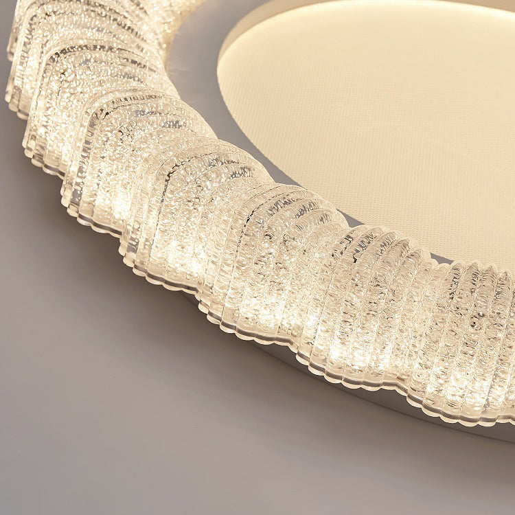 Modern Minimalist Round Lace Hardware Acrylic LED Flush Mount Ceiling Light For Bedroom