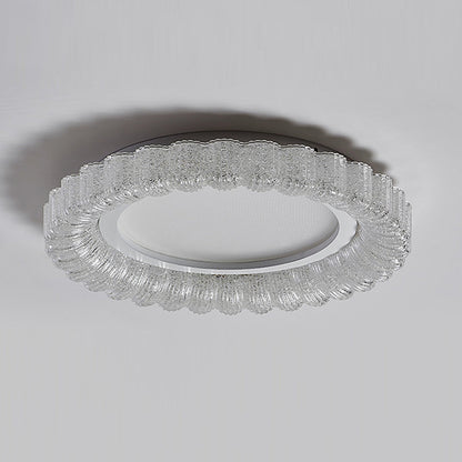 Modern Minimalist Round Lace Hardware Acrylic LED Flush Mount Ceiling Light For Bedroom