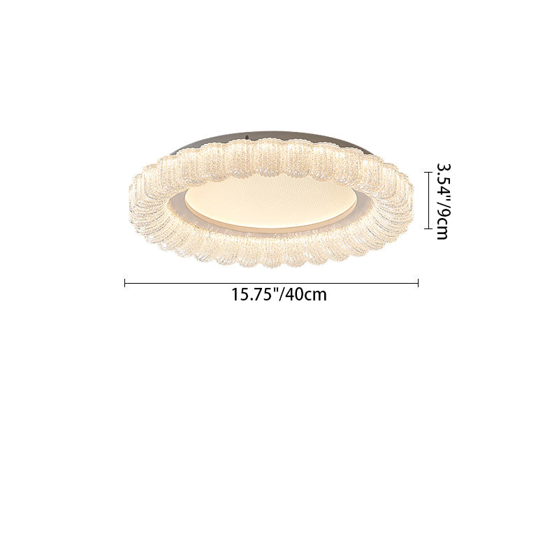 Modern Minimalist Round Lace Hardware Acrylic LED Flush Mount Ceiling Light For Bedroom