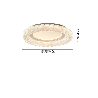 Modern Minimalist Round Lace Hardware Acrylic LED Flush Mount Ceiling Light For Bedroom