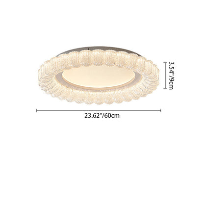Modern Minimalist Round Lace Hardware Acrylic LED Flush Mount Ceiling Light For Bedroom