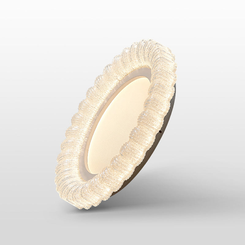 Modern Minimalist Round Lace Hardware Acrylic LED Flush Mount Ceiling Light For Bedroom