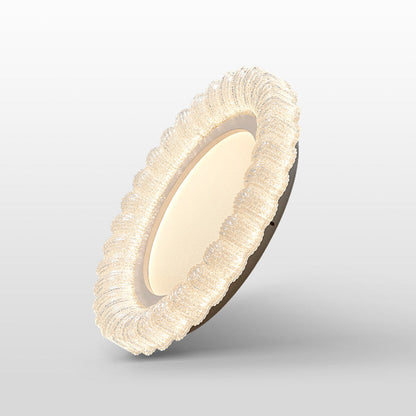 Modern Minimalist Round Lace Hardware Acrylic LED Flush Mount Ceiling Light For Bedroom