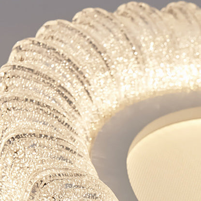 Modern Minimalist Round Lace Hardware Acrylic LED Flush Mount Ceiling Light For Bedroom