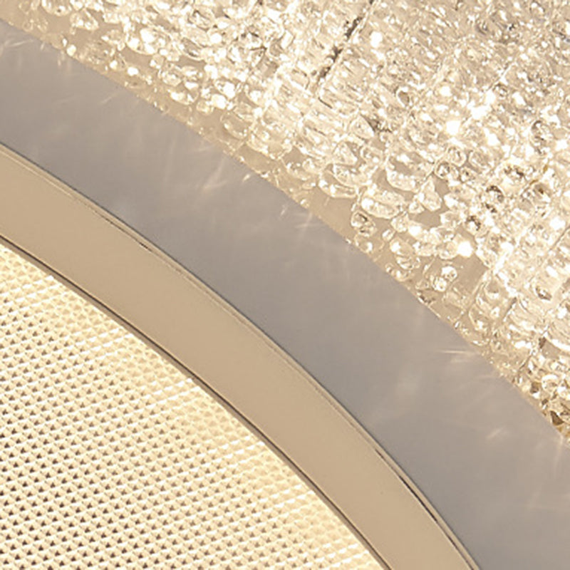 Modern Minimalist Round Lace Hardware Acrylic LED Flush Mount Ceiling Light For Bedroom