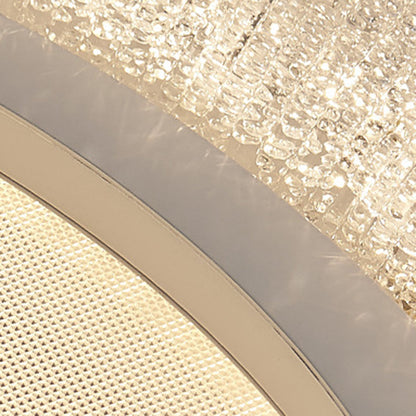 Modern Minimalist Round Lace Hardware Acrylic LED Flush Mount Ceiling Light For Bedroom
