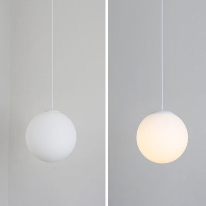 Modern Minimalist Globe Hardware PVC Shade 1-Light Pendant Light For Bedroom