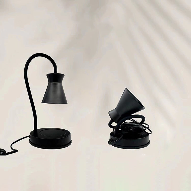 Modern Minimalist Liftable Round Horn Shape Iron 1-Light Aroma Melting Wax Table Lamp For Bedroom