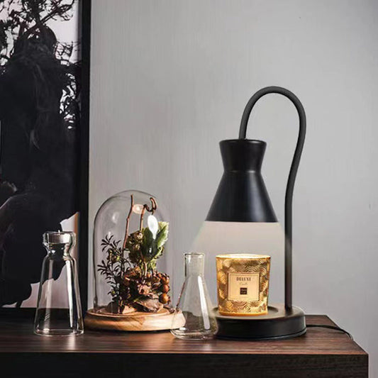 Modern Minimalist Liftable Round Horn Shape Iron 1-Light Aroma Melting Wax Table Lamp For Bedroom