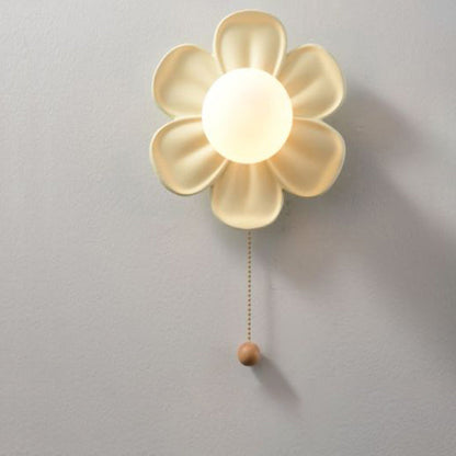 Contemporary Creative Floral Globe Iron PE Shade 1-Light Wall Sconce Lamp For Living Room