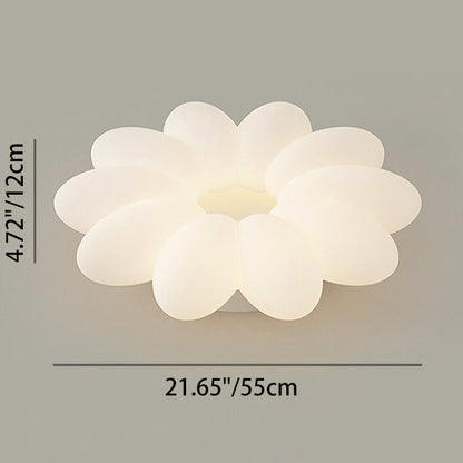 Modern Minimalist Flower Hardware Acrylic Shade LED Flush Mount Ceiling Light For Bedroom