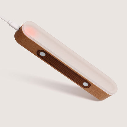 モダンでミニマリストな充電式長方形時計、無垢材、金属、プラスチック、LED壁取り付け用燭台ランプ、寝室用