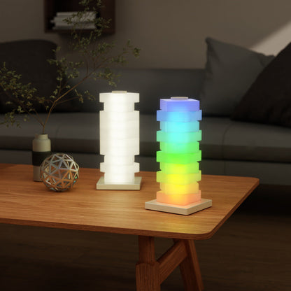 Contemporary Creative Puzzle Rectangular PVC LED Table Lamp For Bedroom