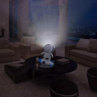 Contemporary Creative Rocket Astronaut Projection PVC ABS LED Table Lamp For Bedroom