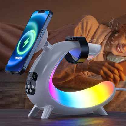 Contemporary Creative Arch Multifunction Speaker Clock ABS LED Table Lamp For Bedroom