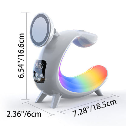Contemporary Creative Arch Multifunction Speaker Clock ABS LED Table Lamp For Bedroom