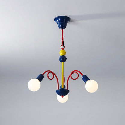 Contemporary Creative Branch Curved Rod Round Ball Iron 3/5/8 Light Chandelier For Living Room