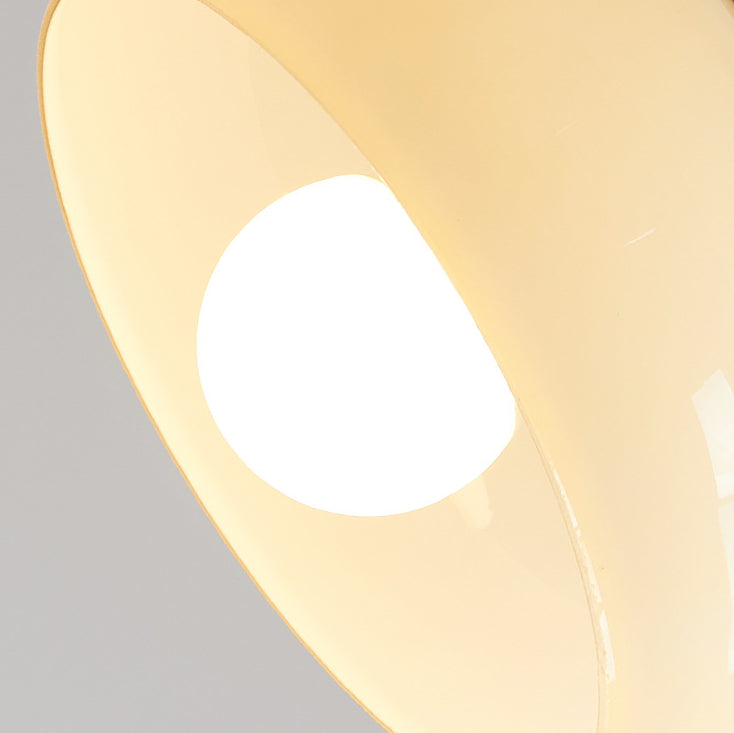 Modern Minimalist Oval Wood Dome Glass Shade 1-Light Pendant Light For Living Room