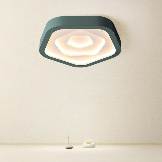 Contemporary Nordic Pentagonal Iron PMMA Shade LED Flush Mount Ceiling Light For Bedroom
