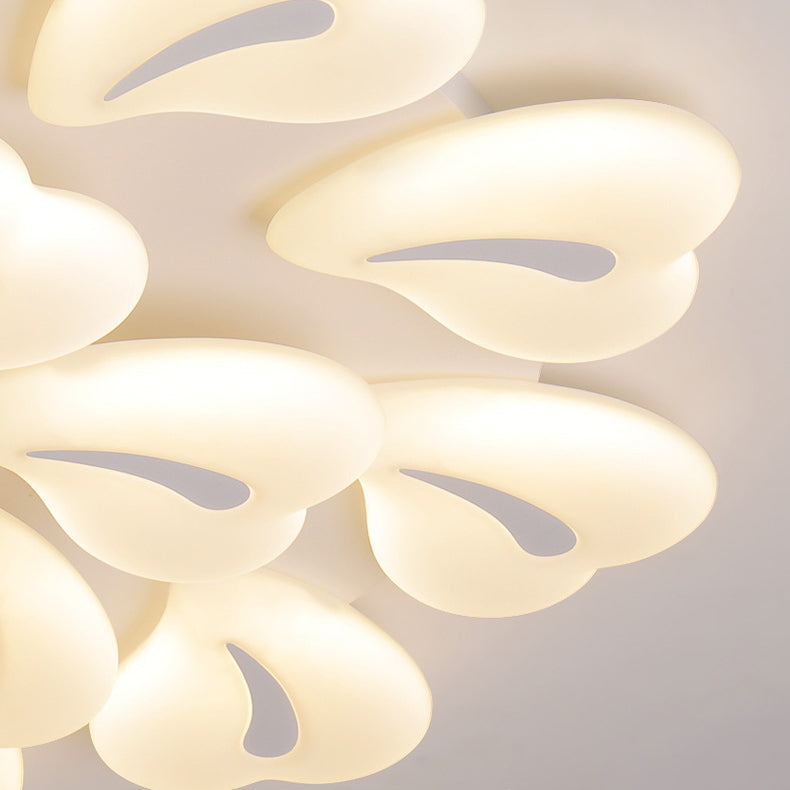 Modern Minimalist Heart Iron Acrylic Shade LED Semi-Flush Mount Ceiling Light For Living Room