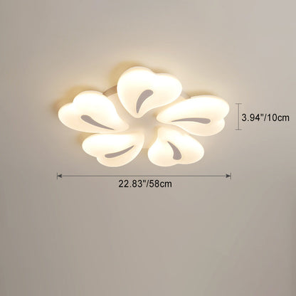Modern Minimalist Heart Iron Acrylic Shade LED Semi-Flush Mount Ceiling Light For Living Room