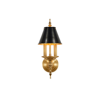 Traditional European Round Candle Holder Full Brass 2-Light Wall Sconce Lamp For Living Room
