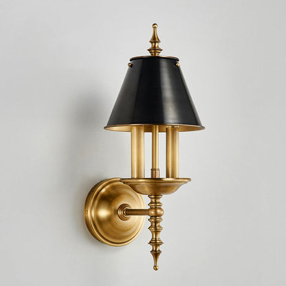 Traditional European Round Candle Holder Full Brass 2-Light Wall Sconce Lamp For Living Room