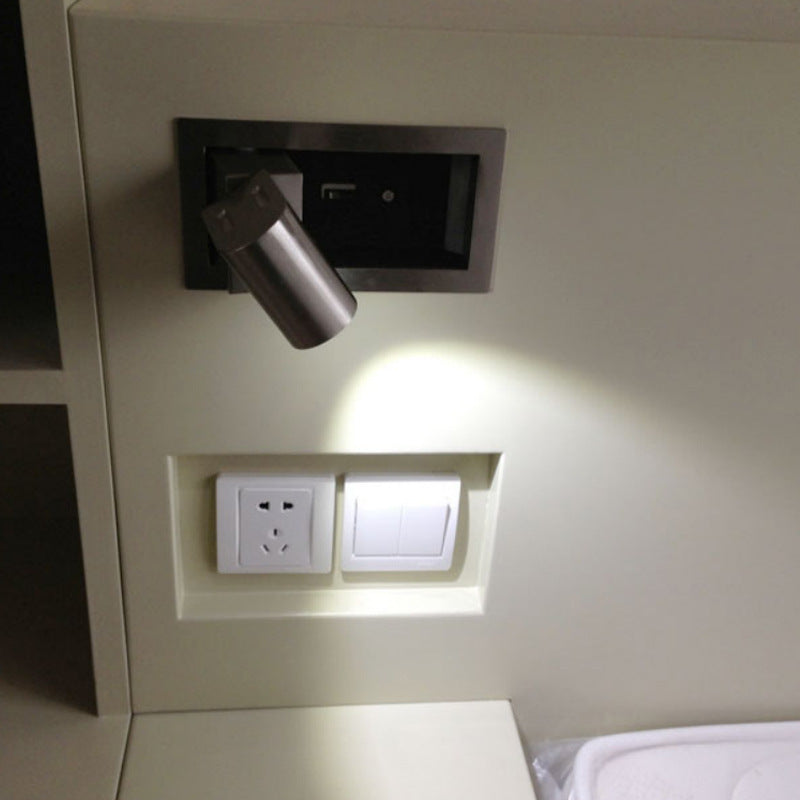 Modern Minimalist Rotatable Rectangular Aluminum LED Wall Sconce Lamp For Bedroom