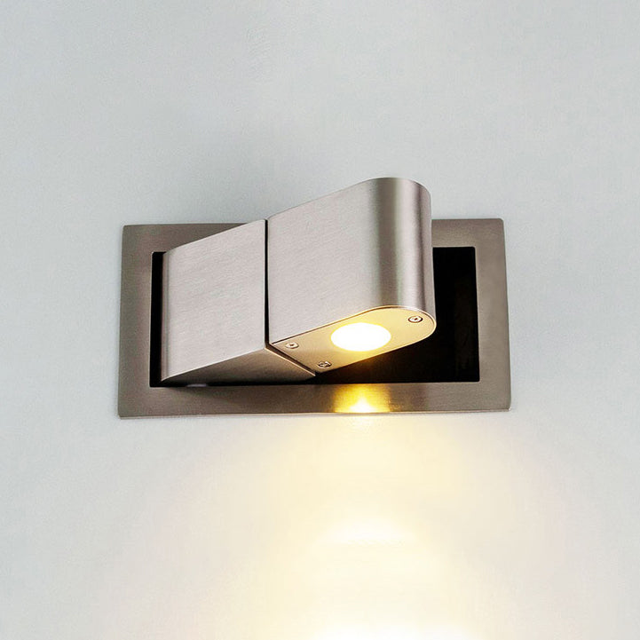 Modern Minimalist Rotatable Rectangular Aluminum LED Wall Sconce Lamp For Bedroom