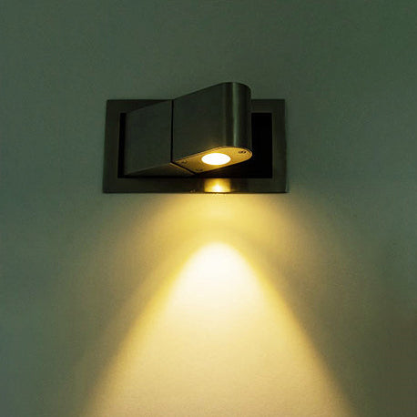 Modern Minimalist Rotatable Rectangular Aluminum LED Wall Sconce Lamp For Bedroom