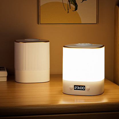 Modern Minimalist Rectangular Clock ABS LED Table Lamp For Bedroom