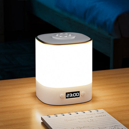 Modern Minimalist Rectangular Clock ABS LED Table Lamp For Bedroom