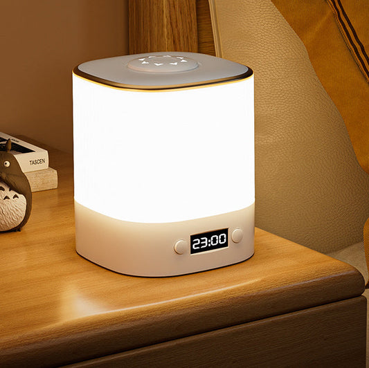 Modern Minimalist Rectangular Clock ABS LED Table Lamp For Bedroom