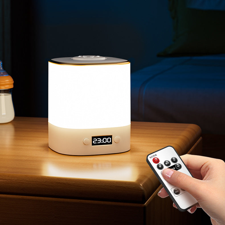 Modern Minimalist Rectangular Clock ABS LED Table Lamp For Bedroom
