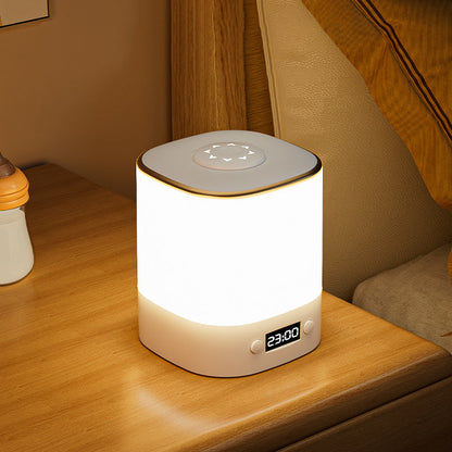 Modern Minimalist Rectangular Clock ABS LED Table Lamp For Bedroom