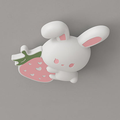 Contemporary Creative Kids Strawberry Bunny Iron PE LED Flush Mount Ceiling Light For Bedroom