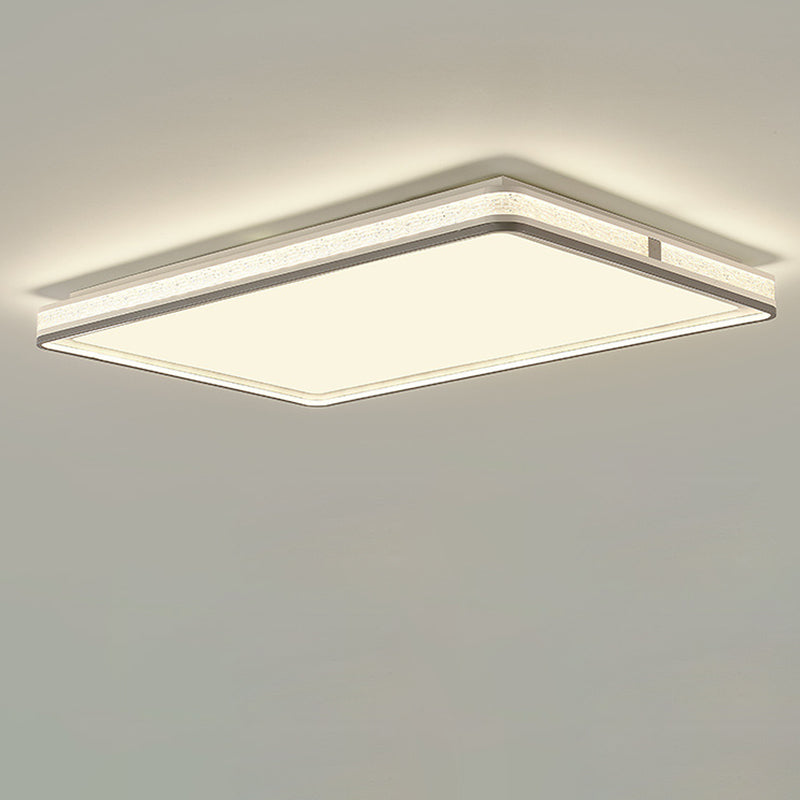 Modern Minimalist Round Rectangle Square Iron Silicone Acrylic LED Flush Mount Ceiling Light For Living Room