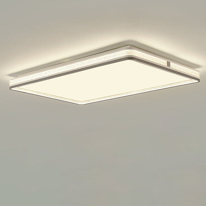 Modern Minimalist Round Rectangle Square Iron Silicone Acrylic LED Flush Mount Ceiling Light For Living Room