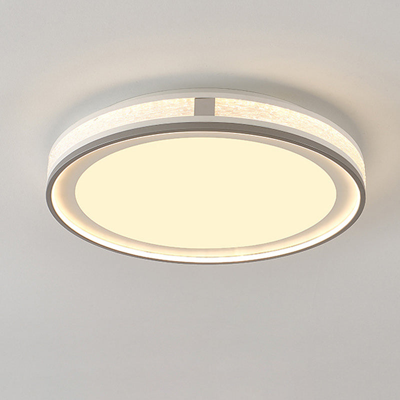 Modern Minimalist Round Rectangle Square Iron Silicone Acrylic LED Flush Mount Ceiling Light For Living Room