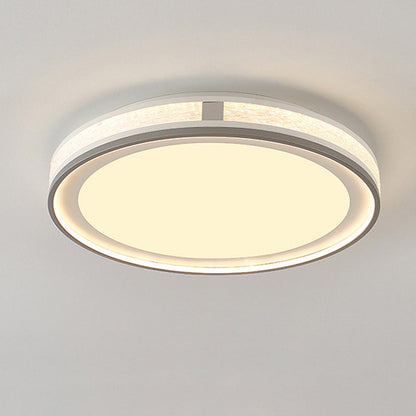 Modern Minimalist Round Rectangle Square Iron Silicone Acrylic LED Flush Mount Ceiling Light For Living Room