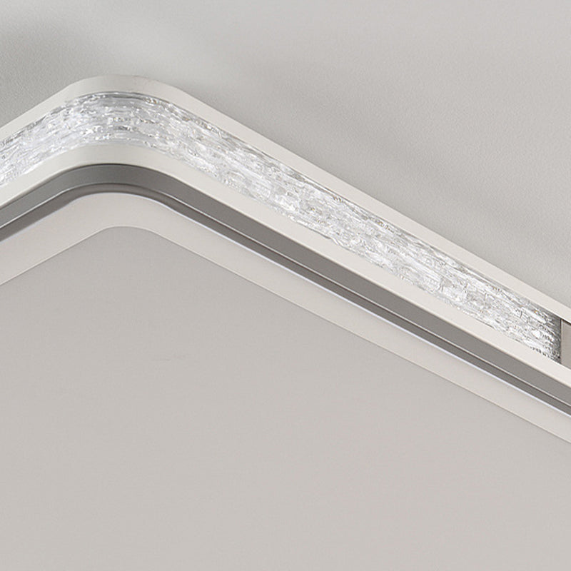 Modern Minimalist Round Rectangle Square Iron Silicone Acrylic LED Flush Mount Ceiling Light For Living Room